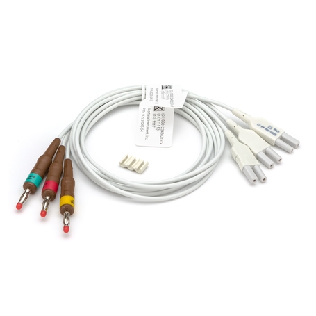 Leadwire Set Gray, 3-Leads, Banana Ends For V1-V3 EKG Machine AHA by Hillrom/Welch Allyn  ID 9293-046-64